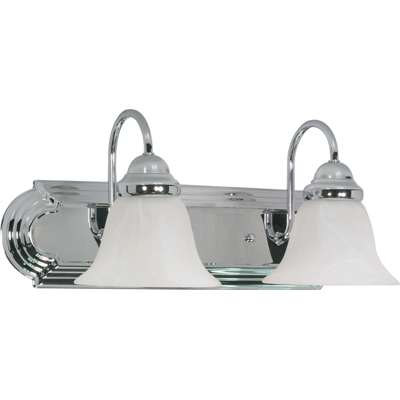 Nuvo Lighting 60/316  Ballerina - 2 Light - 18" - Vanity with Alabaster Glass Bell Shades in Polished Chrome Finish